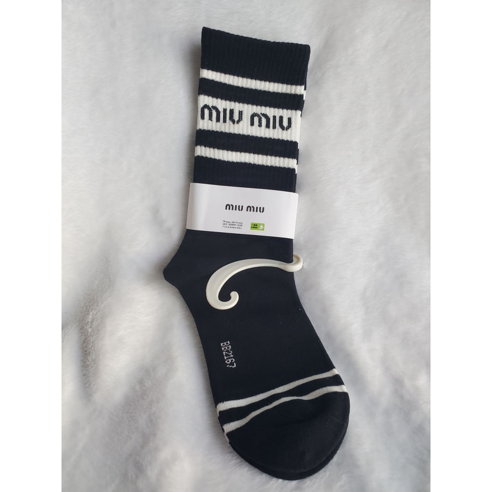 Miu Miu Socks Black and White